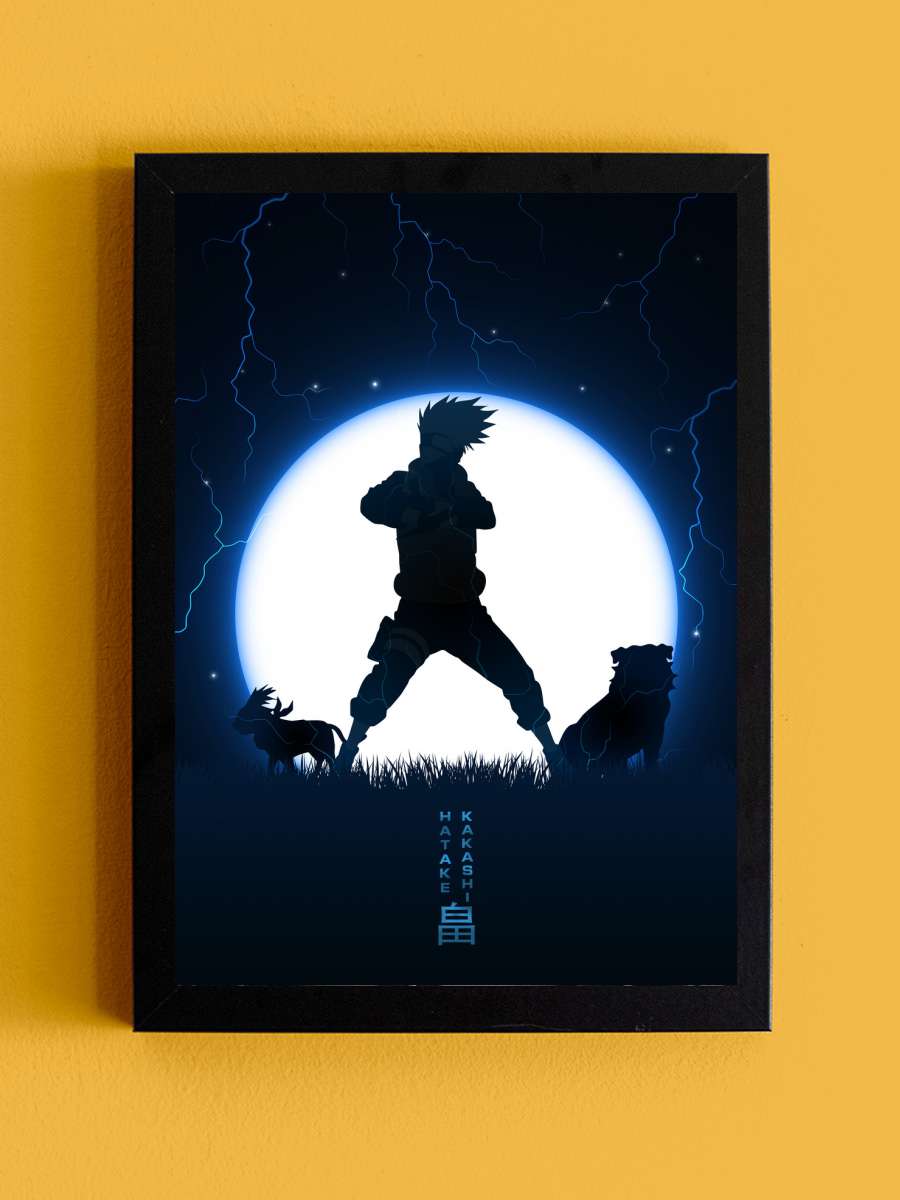 Kakashi Moon Anime Poster Tablo Siyah Çerçeveli Yüksek Kalite Anime Duvar Tablo