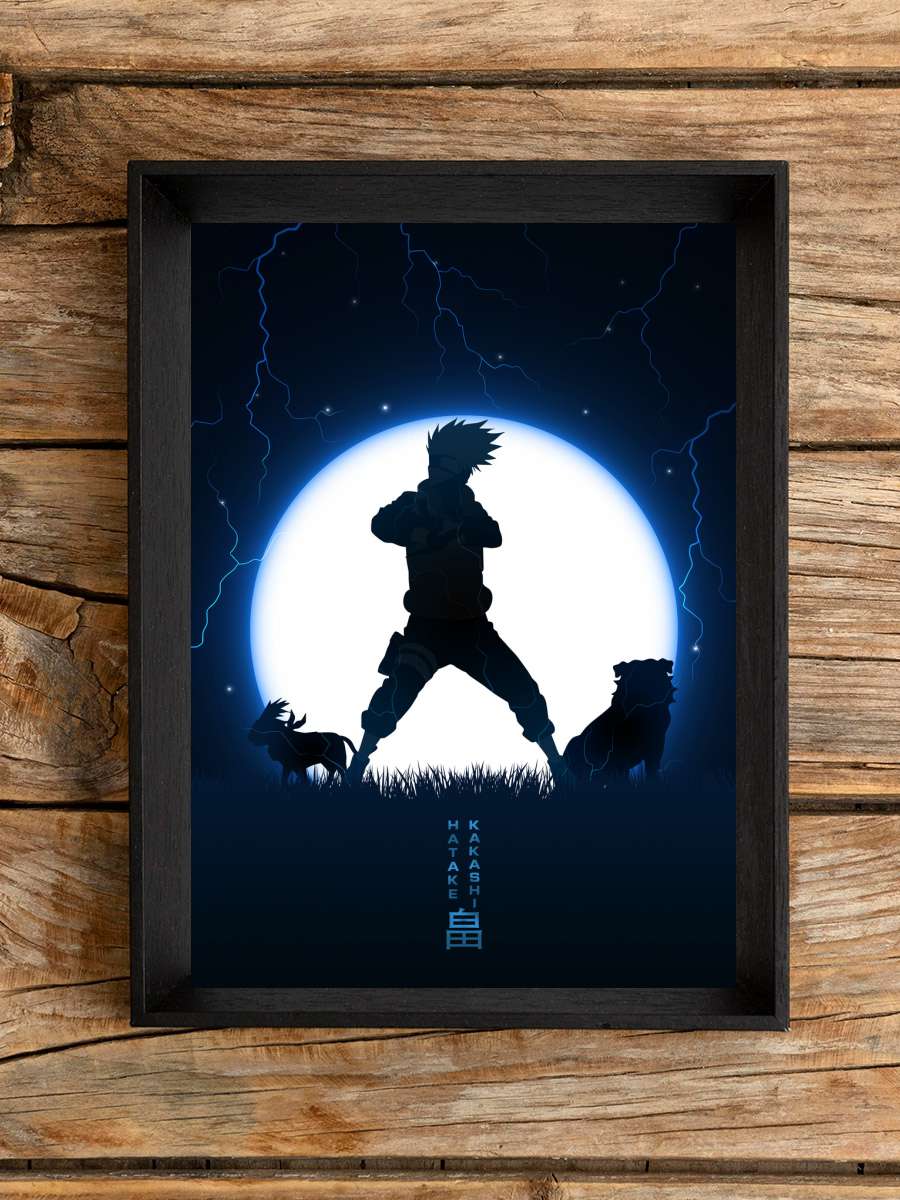 Kakashi Moon Anime Poster Tablo Siyah Çerçeveli Yüksek Kalite Anime Duvar Tablo