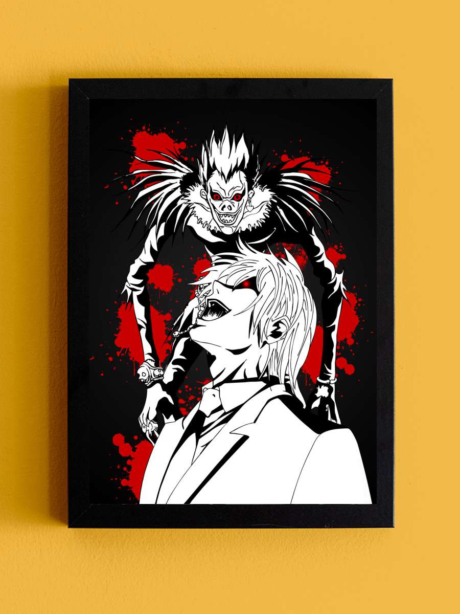 Shinigami & Kira Anime Poster Tablo Siyah Çerçeveli Yüksek Kalite Anime Duvar Tablo