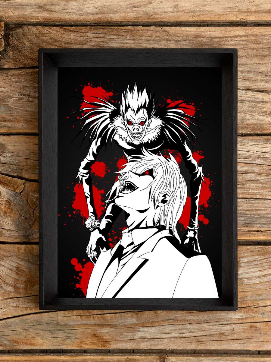 Shinigami & Kira Anime Poster Tablo Siyah Çerçeveli Yüksek Kalite Anime Duvar Tablo