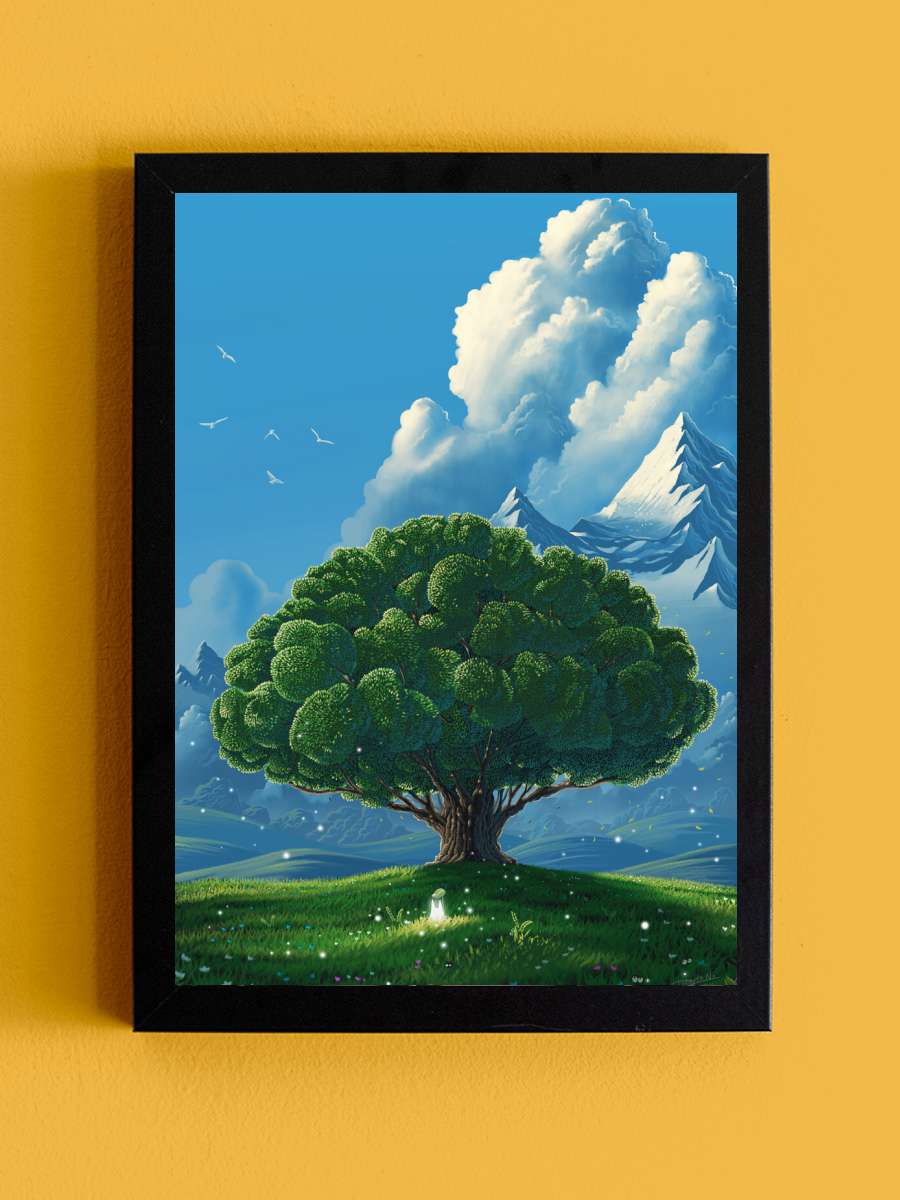 The big tree Anime Poster Tablo Siyah Çerçeveli Yüksek Kalite Anime Duvar Tablo