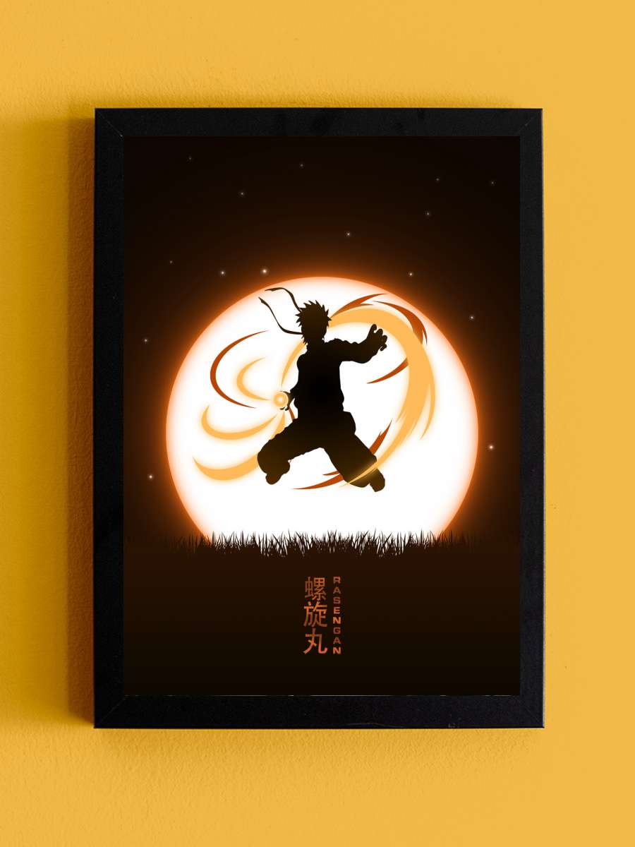 Naruto Rasengan Anime Poster Tablo Siyah Çerçeveli Yüksek Kalite Anime Duvar Tablo