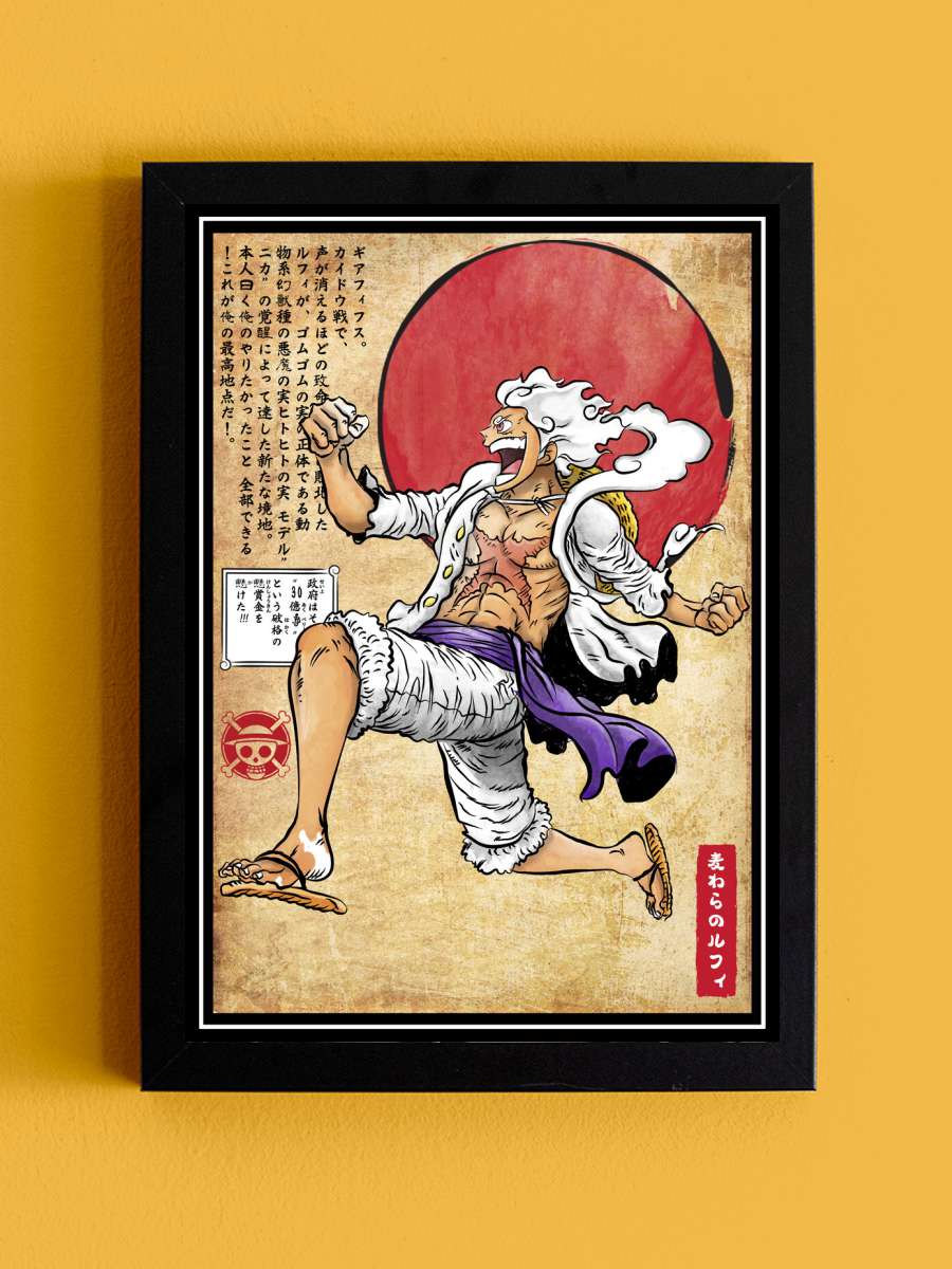 Gear five woodblock Anime Poster Tablo Siyah Çerçeveli Yüksek Kalite Anime Duvar Tablo