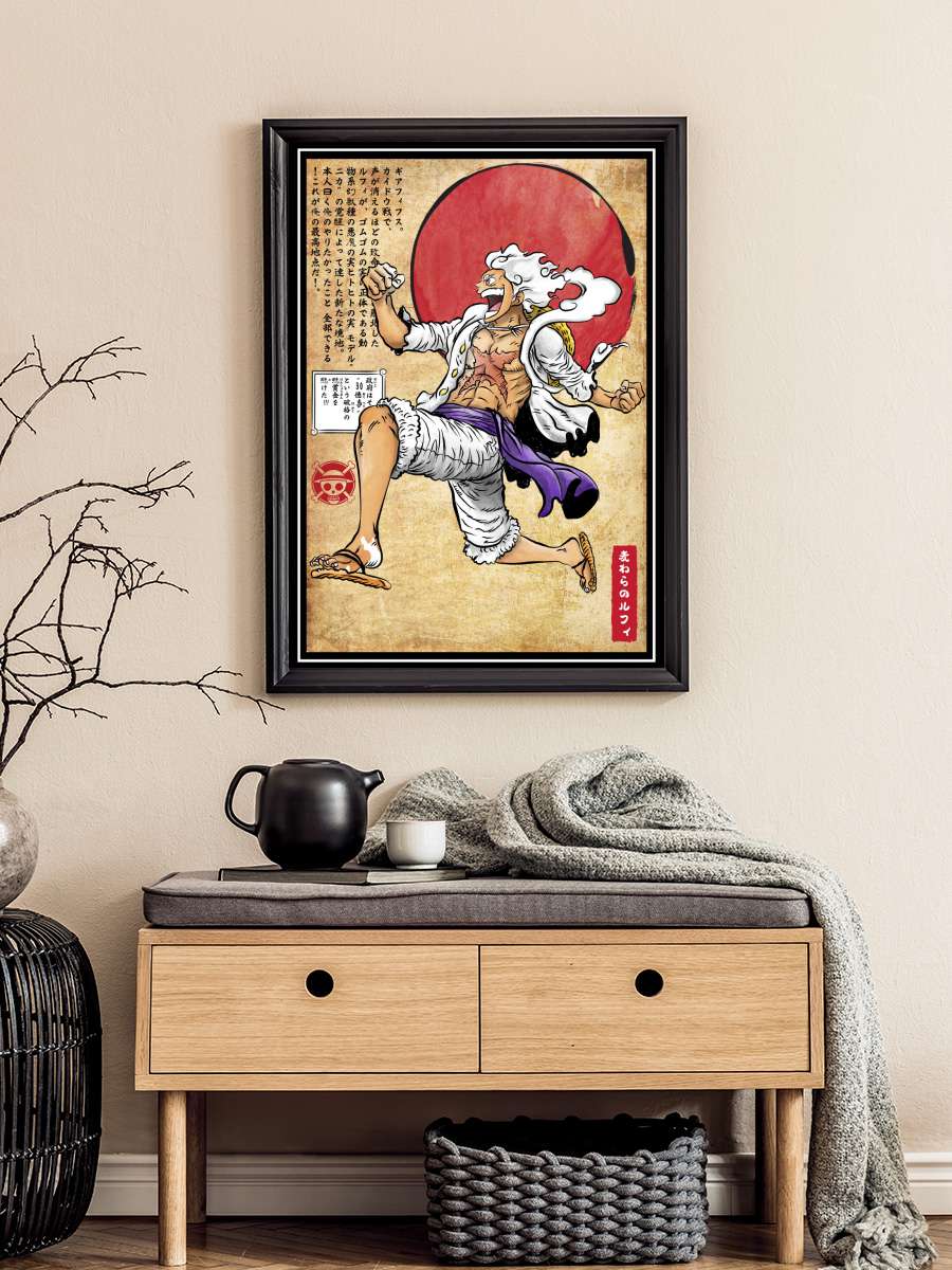 Gear five woodblock Anime Poster Tablo Siyah Çerçeveli Yüksek Kalite Anime Duvar Tablo