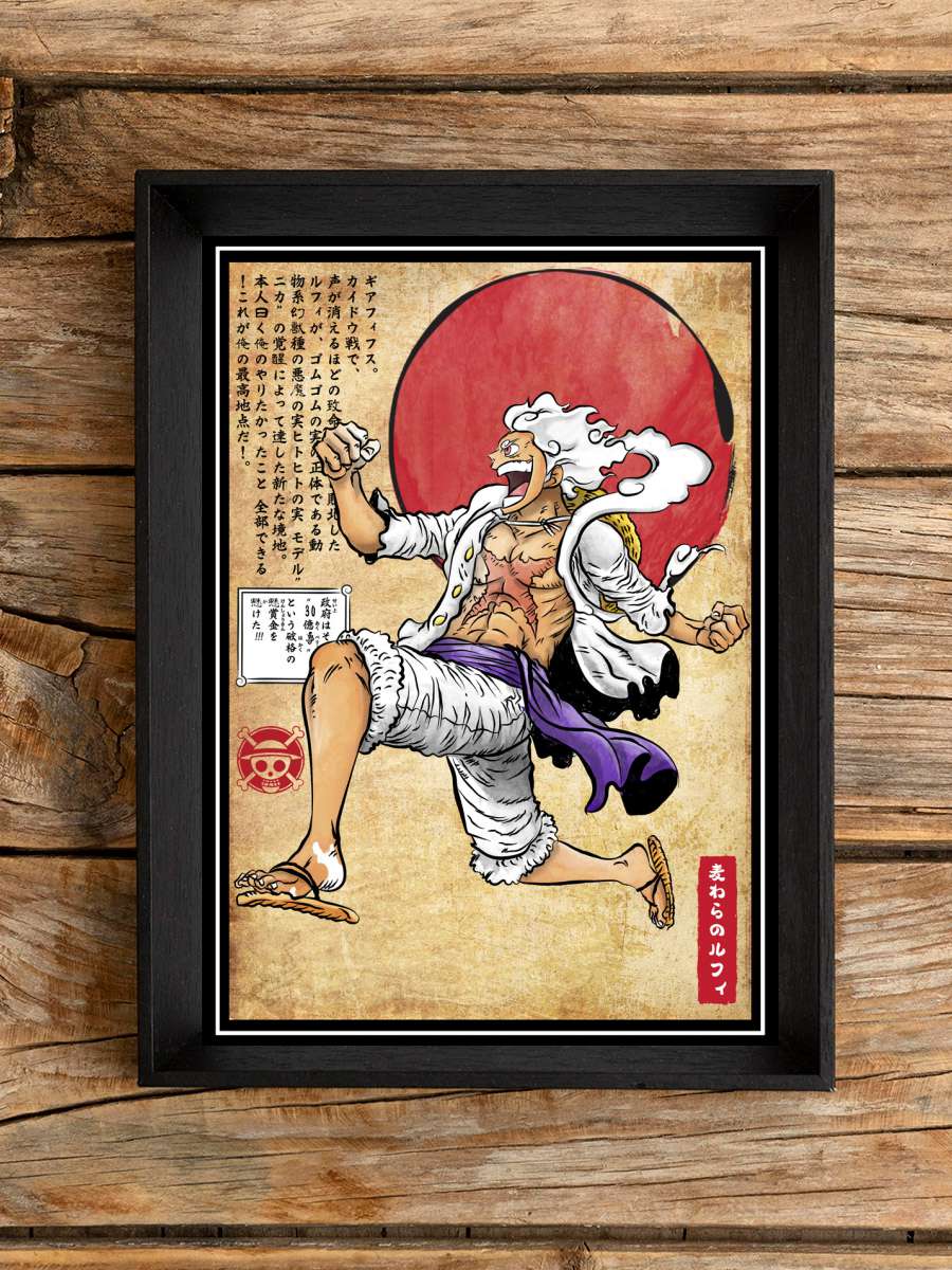 Gear five woodblock Anime Poster Tablo Siyah Çerçeveli Yüksek Kalite Anime Duvar Tablo