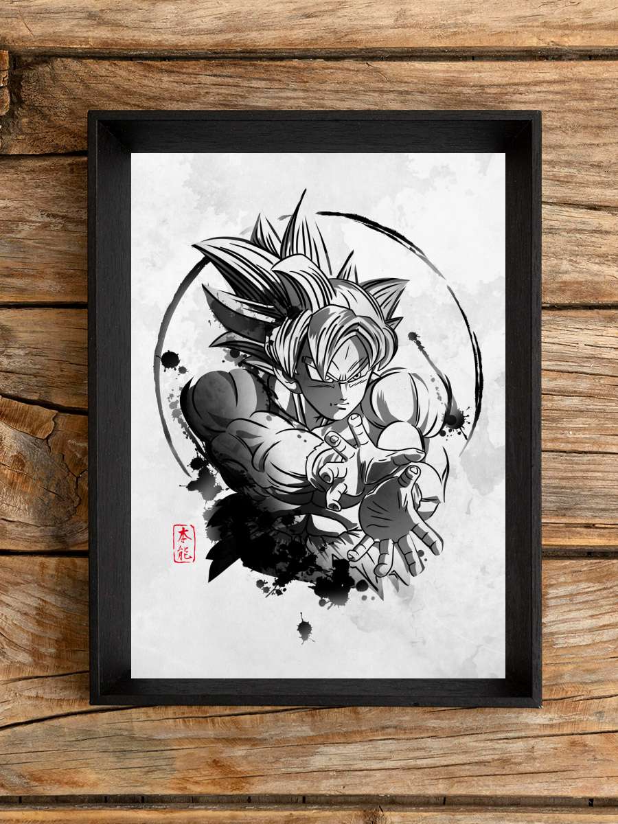 Ultra Instinct form Anime Poster Tablo Siyah Çerçeveli Yüksek Kalite Anime Duvar Tablo