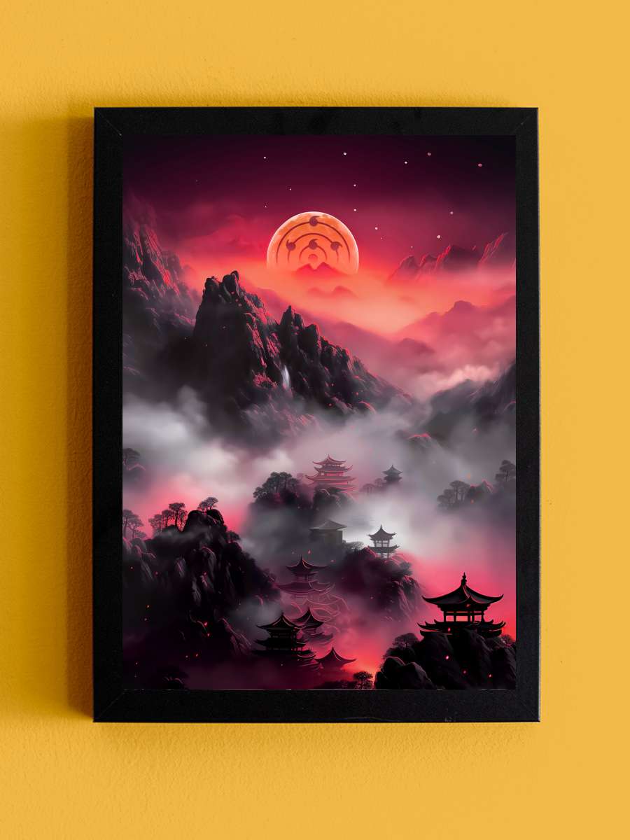 Naruto Village ( Anime Poster)  Anime Poster Tablo Siyah Çerçeveli Yüksek Kalite Anime Duvar Tablo