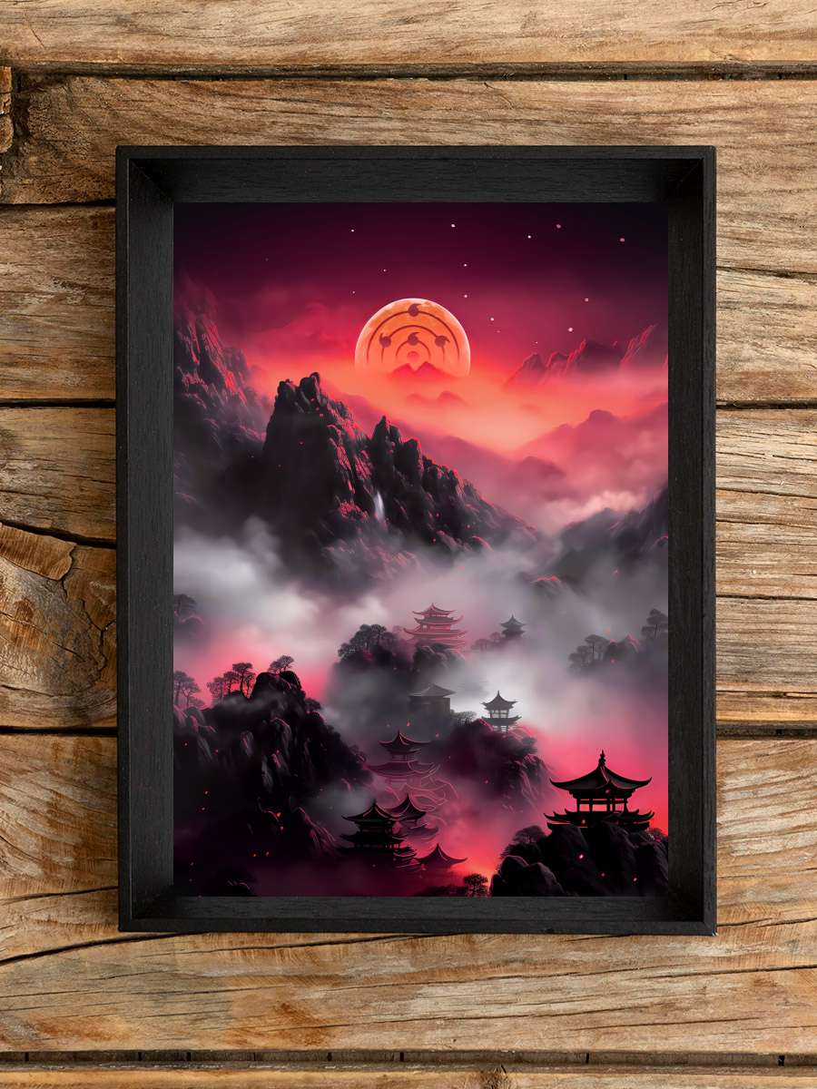 Naruto Village ( Anime Poster)  Anime Poster Tablo Siyah Çerçeveli Yüksek Kalite Anime Duvar Tablo