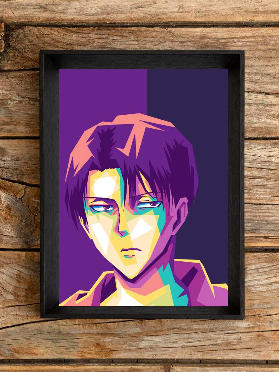 Anime Levi Anime Poster Tablo Siyah Çerçeveli Yüksek Kalite Anime Duvar Tablo