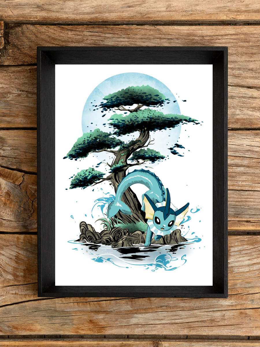 Water-type under a tree Anime Poster Tablo Siyah Çerçeveli Yüksek Kalite Anime Duvar Tablo