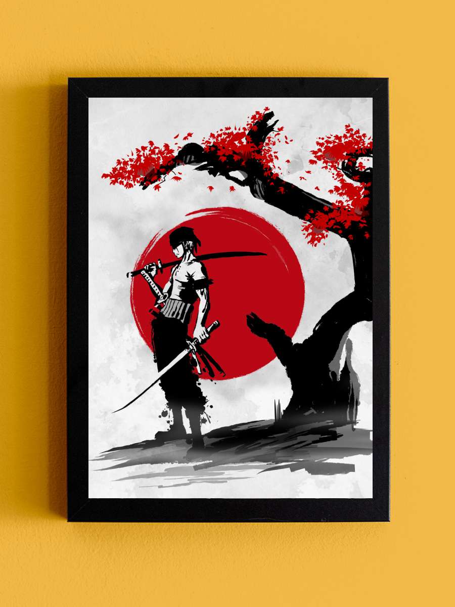 Swordsman Pirate Anime Poster Tablo Siyah Çerçeveli Yüksek Kalite Anime Duvar Tablo