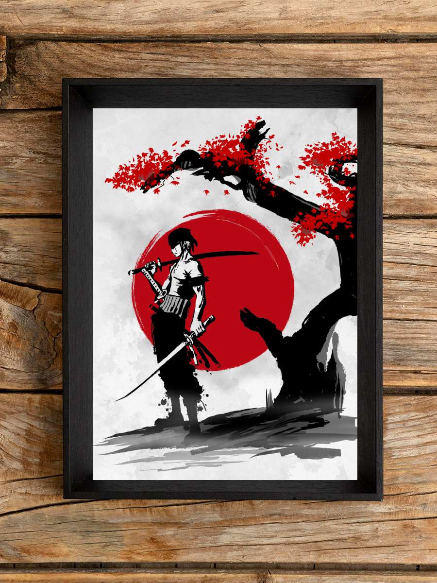 Swordsman Pirate Anime Poster Tablo Siyah Çerçeveli Yüksek Kalite Anime Duvar Tablo