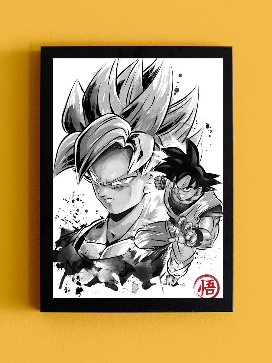 Super Saiyan Warrior Anime Poster Tablo Siyah Çerçeveli Yüksek Kalite Anime Duvar Tablo