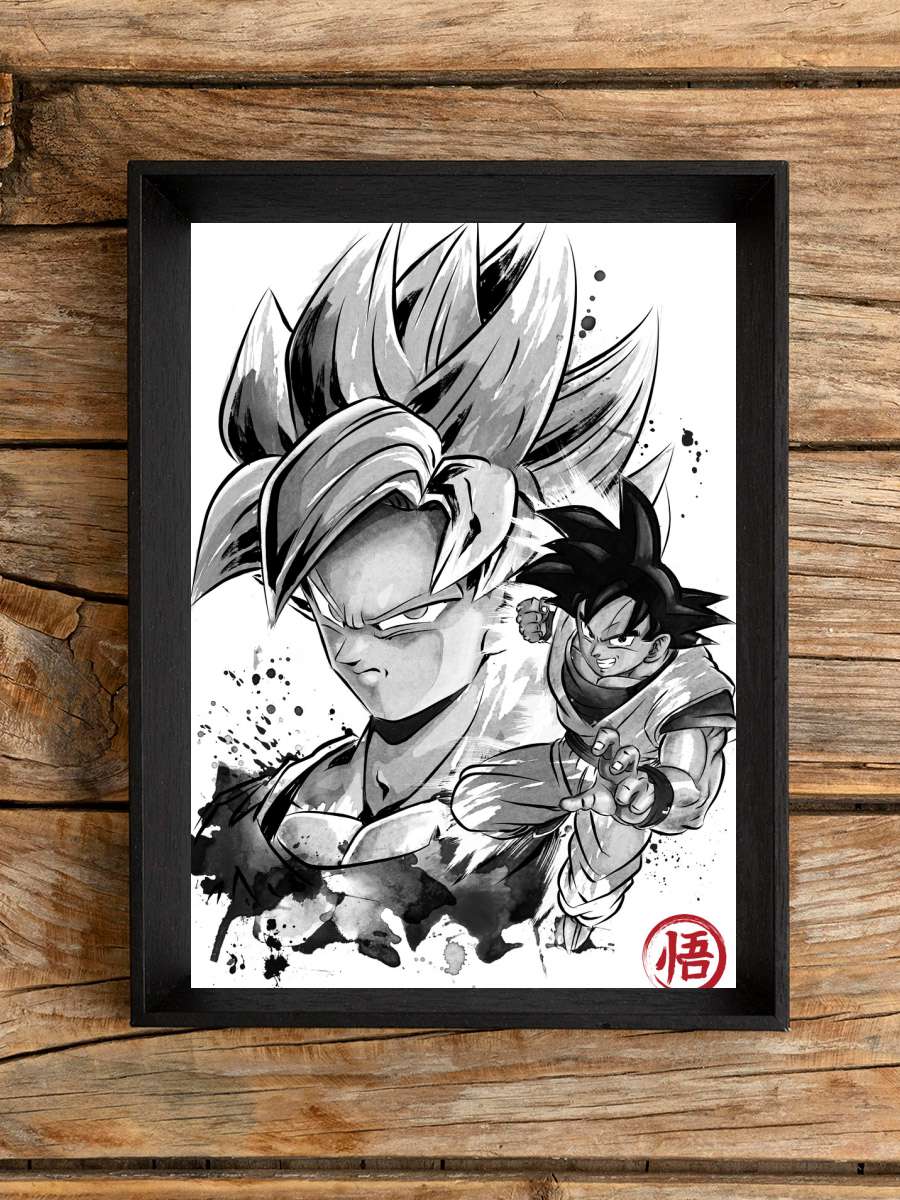 Super Saiyan Warrior Anime Poster Tablo Siyah Çerçeveli Yüksek Kalite Anime Duvar Tablo