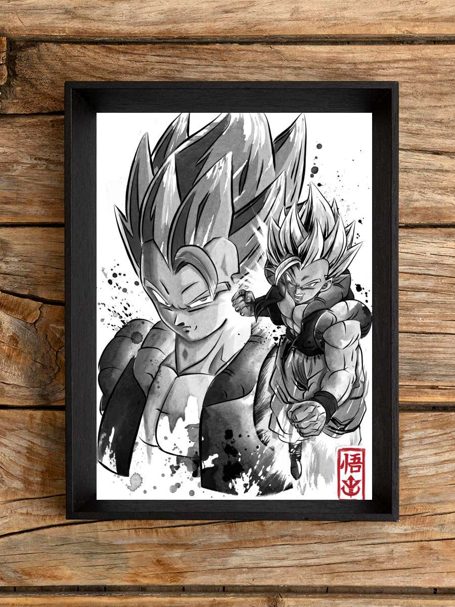 Saiyans Fusion Anime Poster Tablo Siyah Çerçeveli Yüksek Kalite Anime Duvar Tablo