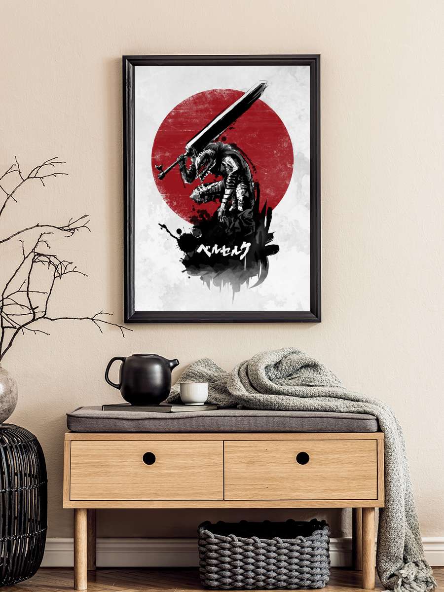 Red Sun Swordsman Anime Poster Tablo Siyah Çerçeveli Yüksek Kalite Anime Duvar Tablo