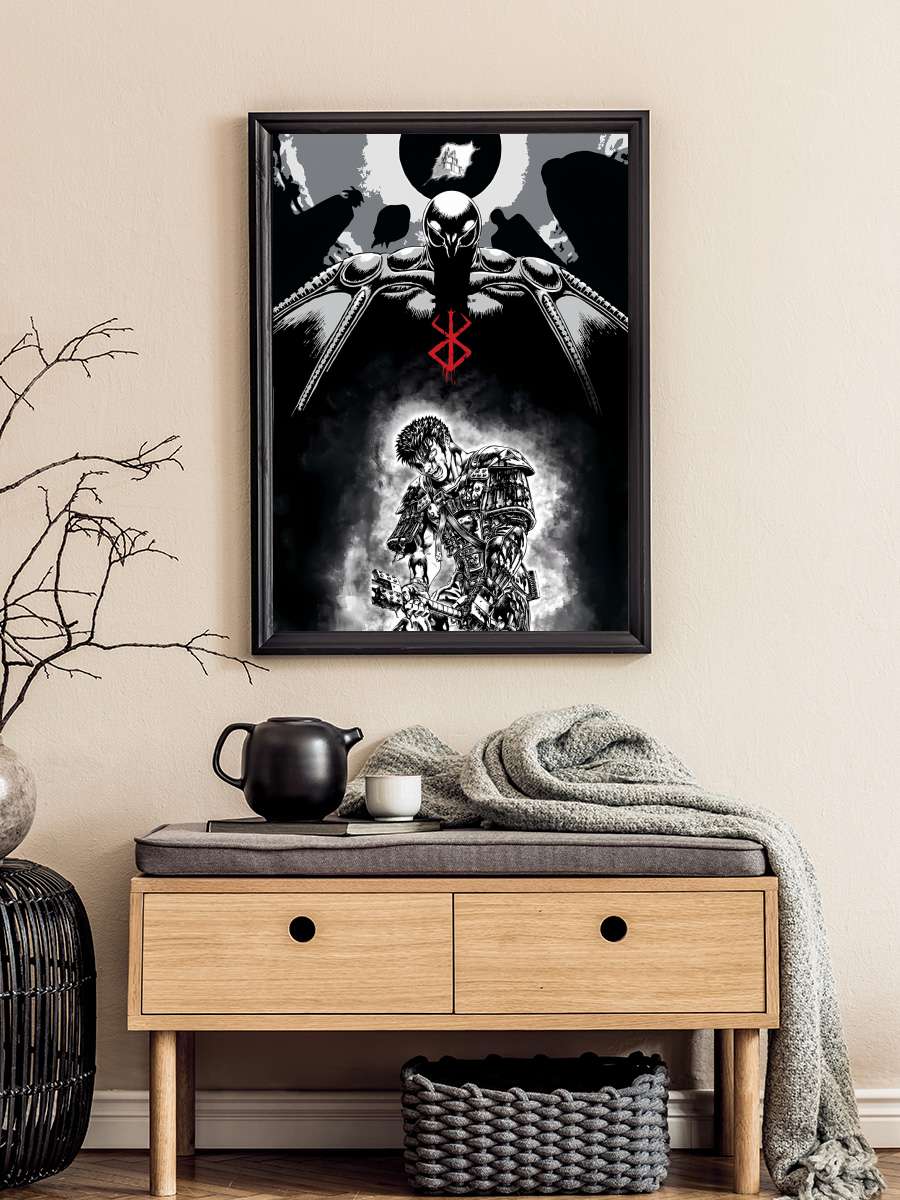 Guts and Femto Anime Poster Tablo Siyah Çerçeveli Yüksek Kalite Anime Duvar Tablo