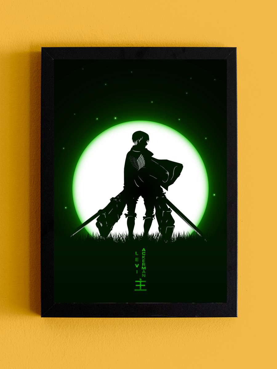 Titan Fighter Moon Anime Poster Tablo Siyah Çerçeveli Yüksek Kalite Anime Duvar Tablo