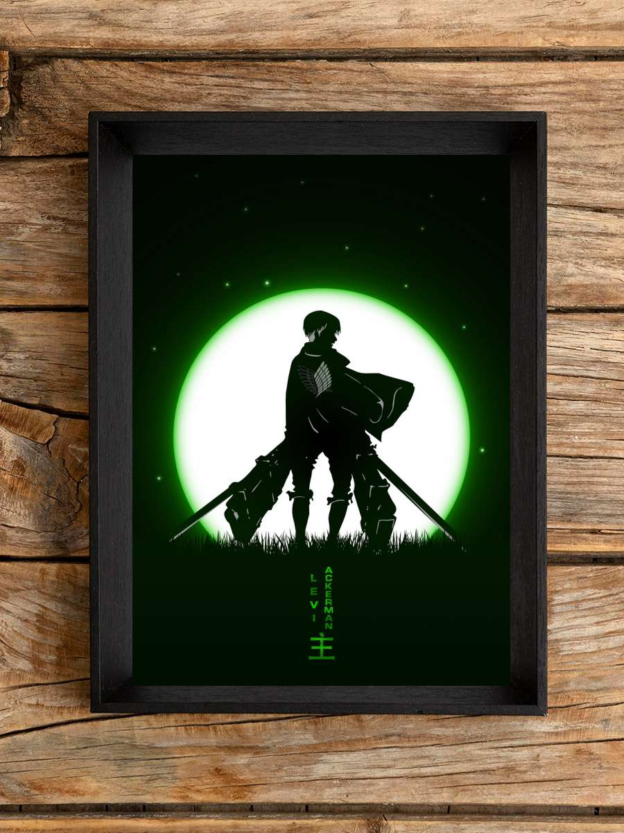 Titan Fighter Moon Anime Poster Tablo Siyah Çerçeveli Yüksek Kalite Anime Duvar Tablo