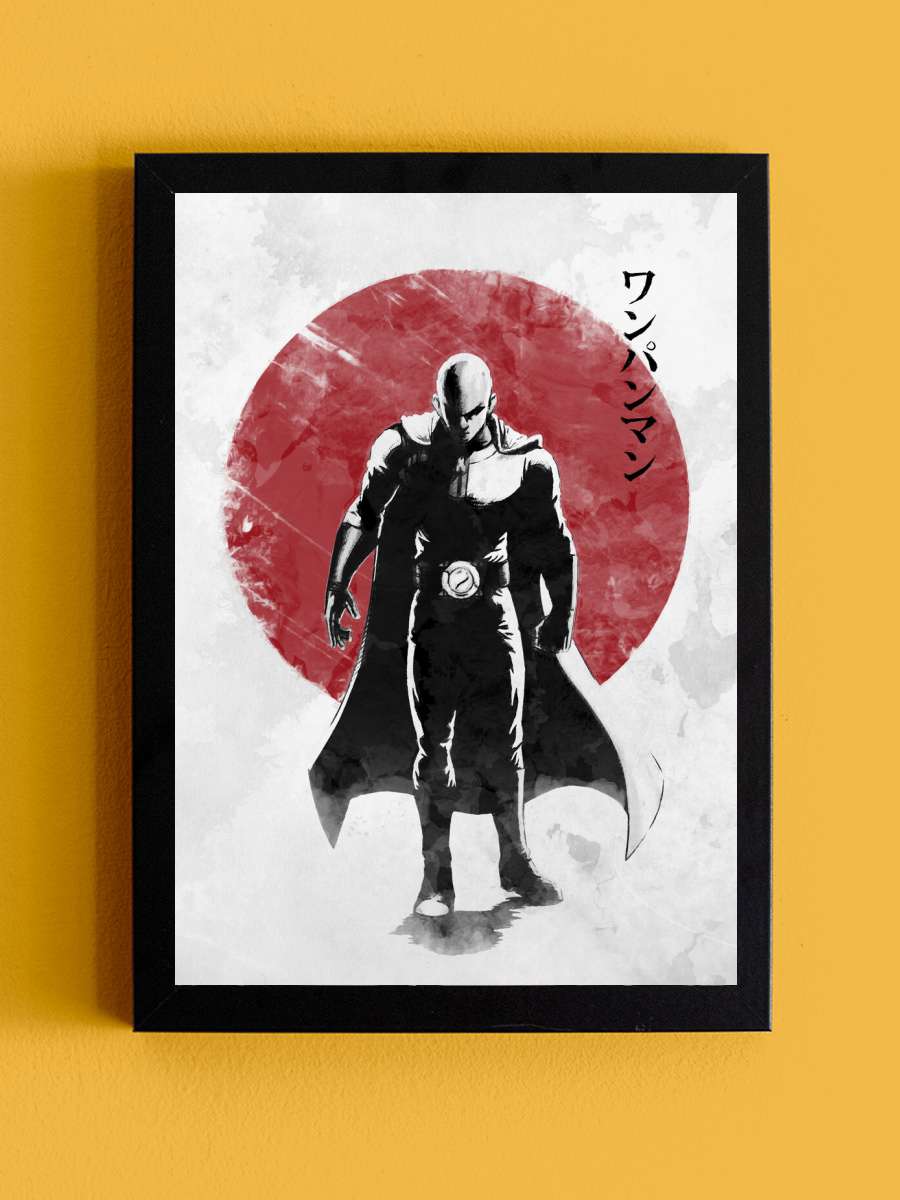 One Punch Hero Anime Poster Tablo Siyah Çerçeveli Yüksek Kalite Anime Duvar Tablo