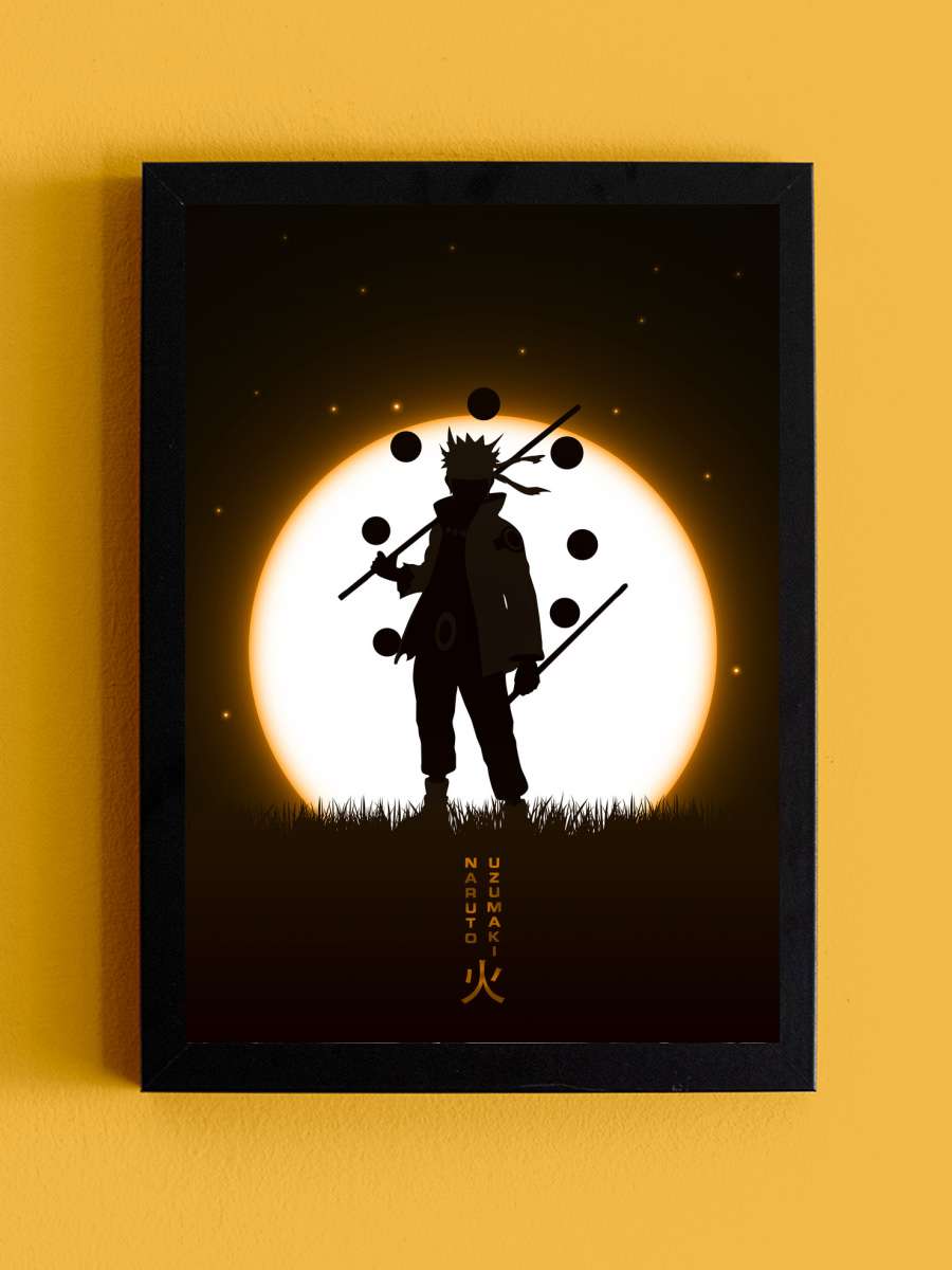 Naruto Moon Anime Poster Tablo Siyah Çerçeveli Yüksek Kalite Anime Duvar Tablo