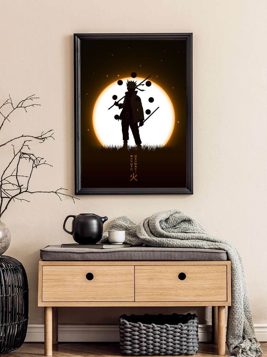 Naruto Moon Anime Poster Tablo Siyah Çerçeveli Yüksek Kalite Anime Duvar Tablo