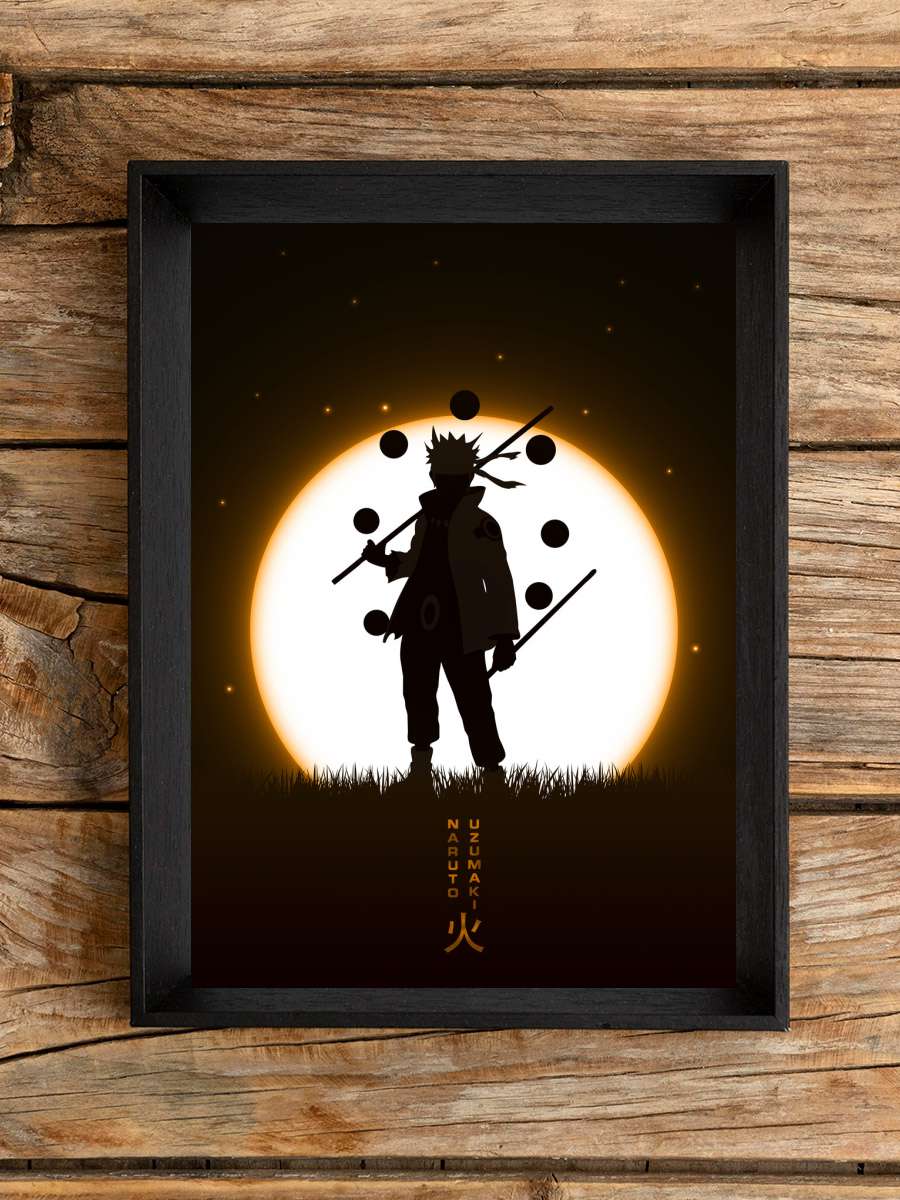 Naruto Moon Anime Poster Tablo Siyah Çerçeveli Yüksek Kalite Anime Duvar Tablo