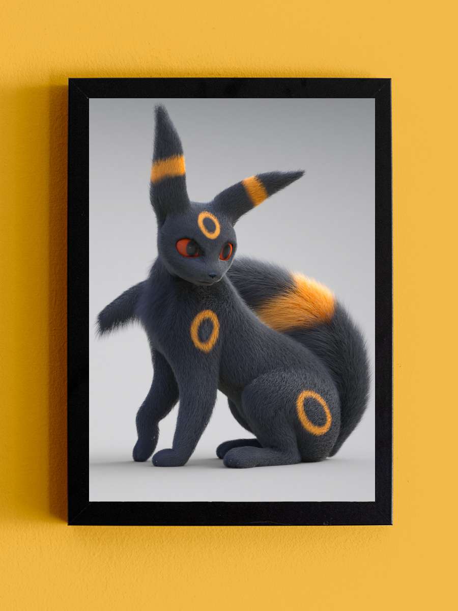 Elegant Umbreon Anime Poster Tablo Siyah Çerçeveli Yüksek Kalite Anime Duvar Tablo