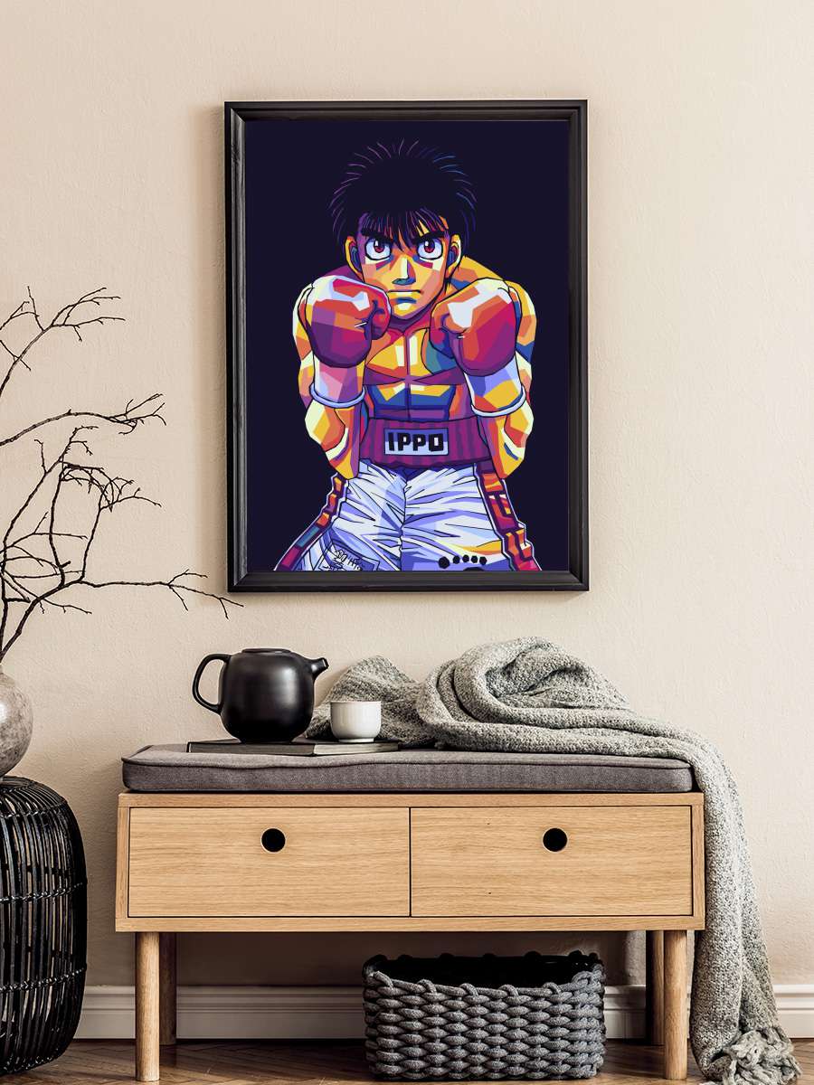 Hajime Pop Art Anime Poster Tablo Siyah Çerçeveli Yüksek Kalite Anime Duvar Tablo