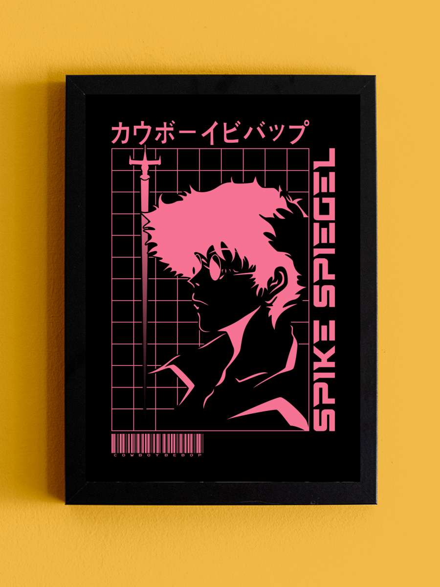 Spike Cowboy Bebop Anime Poster Tablo Siyah Çerçeveli Yüksek Kalite Anime Duvar Tablo