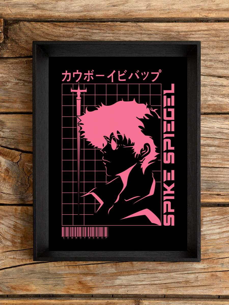 Spike Cowboy Bebop Anime Poster Tablo Siyah Çerçeveli Yüksek Kalite Anime Duvar Tablo