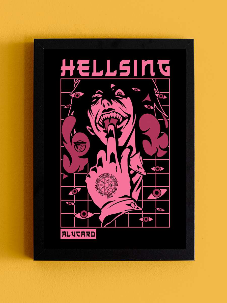 Hellsing Anime Poster Tablo Siyah Çerçeveli Yüksek Kalite Anime Duvar Tablo