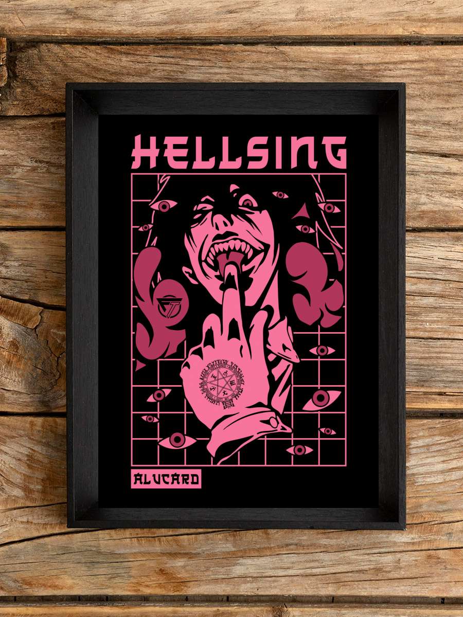 Hellsing Anime Poster Tablo Siyah Çerçeveli Yüksek Kalite Anime Duvar Tablo