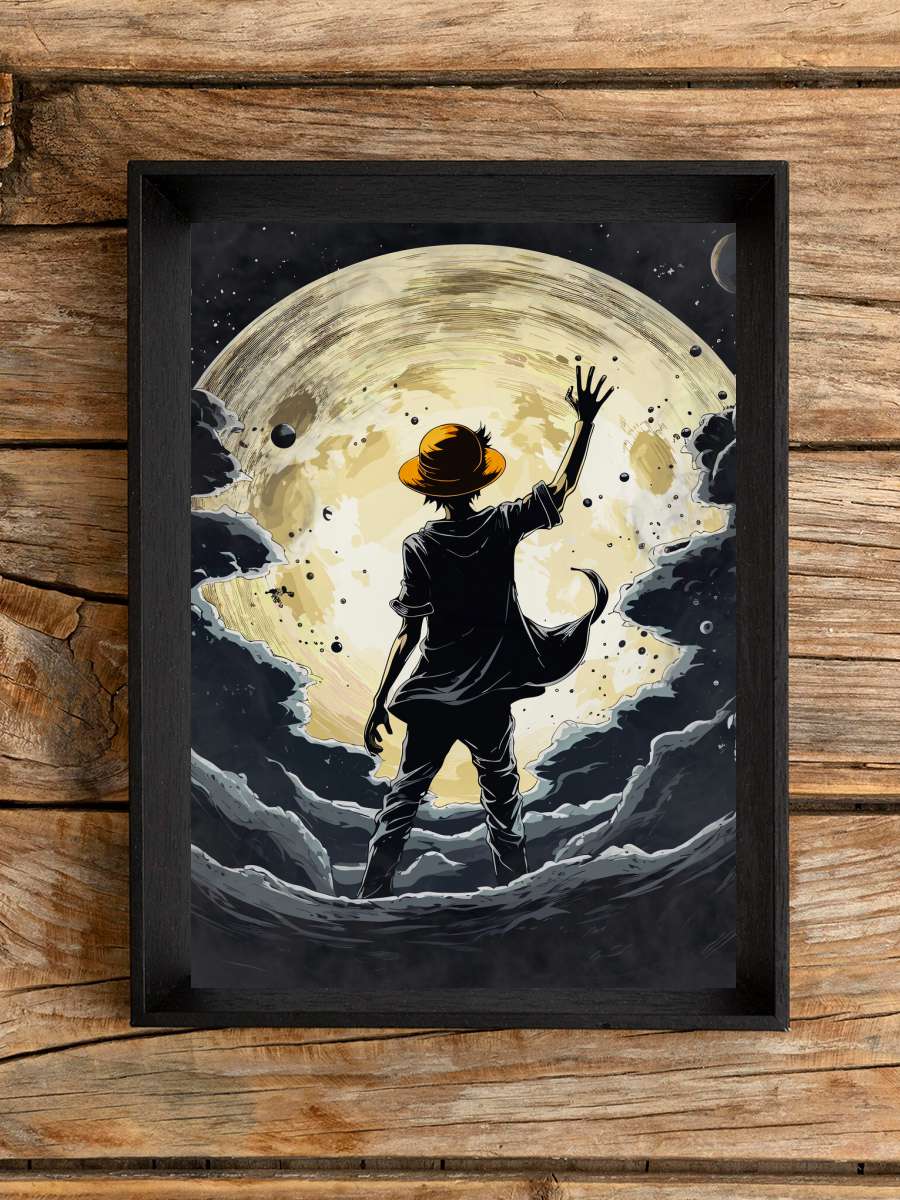 Luffy fan art (Poster) Anime Poster Tablo Siyah Çerçeveli Yüksek Kalite Anime Duvar Tablo