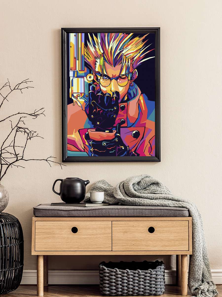 Trigun Anime Poster Tablo Siyah Çerçeveli Yüksek Kalite Anime Duvar Tablo