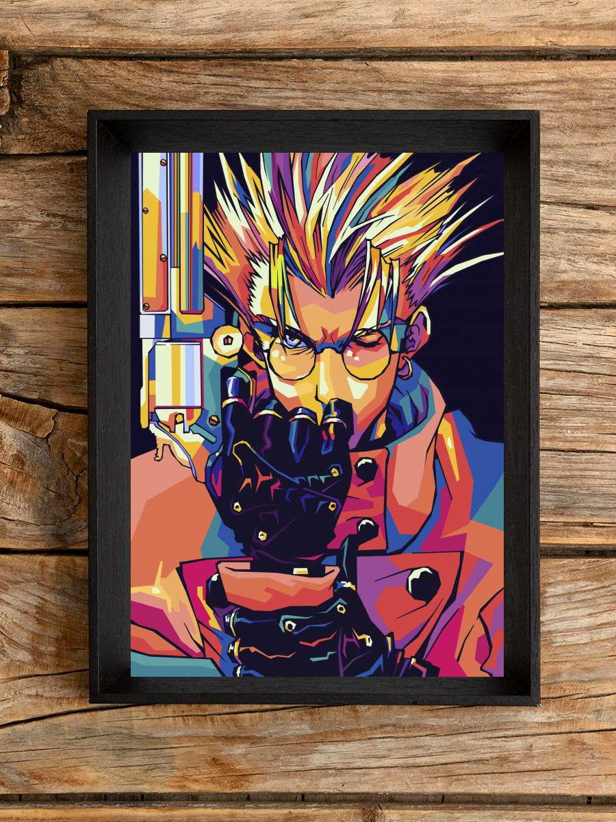 Trigun Anime Poster Tablo Siyah Çerçeveli Yüksek Kalite Anime Duvar Tablo