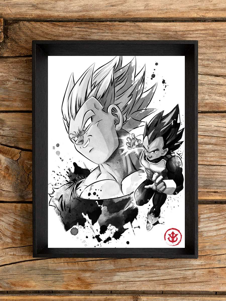 The Prince of Saiyans Anime Poster Tablo Siyah Çerçeveli Yüksek Kalite Anime Duvar Tablo