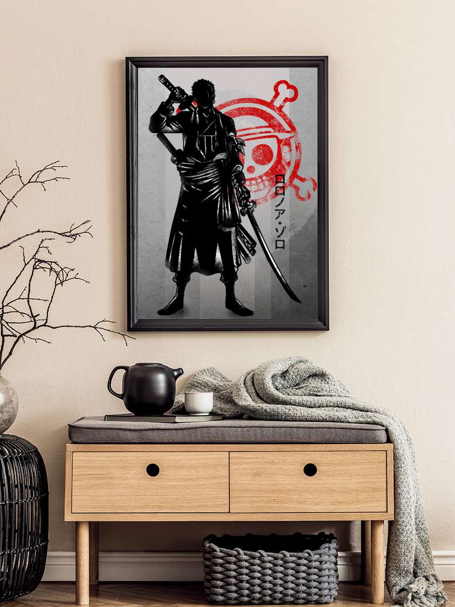 Crimson Pirate Hunter Anime Poster Tablo Siyah Çerçeveli Yüksek Kalite Anime Duvar Tablo