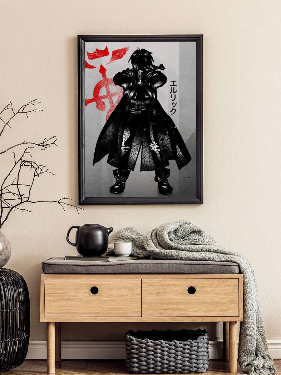 Crimson Metal Anime Poster Tablo Siyah Çerçeveli Yüksek Kalite Anime Duvar Tablo