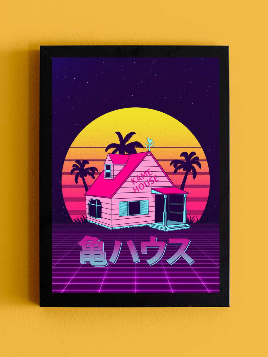 Retro Kame House Anime Poster Tablo Siyah Çerçeveli Yüksek Kalite Anime Duvar Tablo