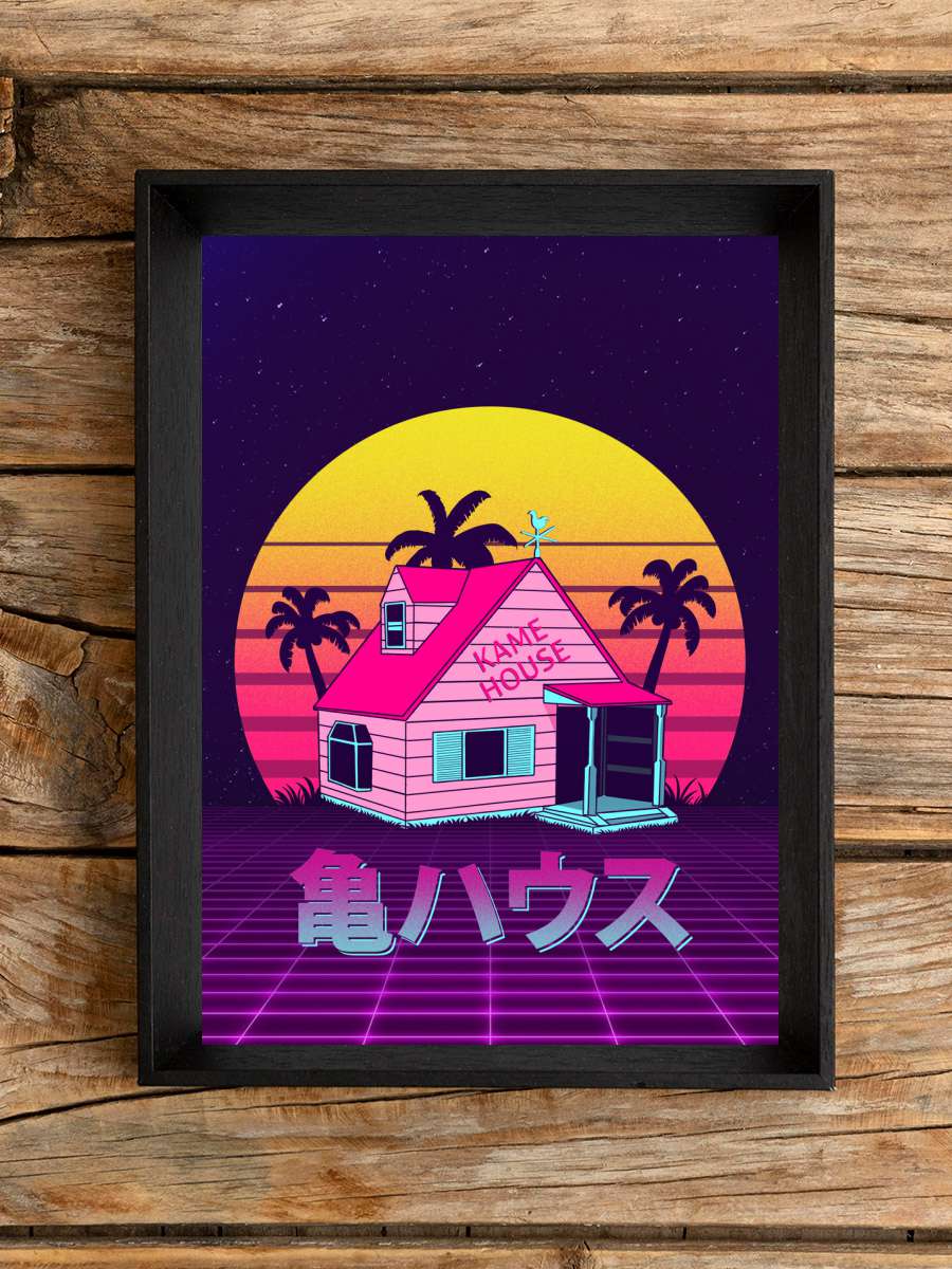 Retro Kame House Anime Poster Tablo Siyah Çerçeveli Yüksek Kalite Anime Duvar Tablo