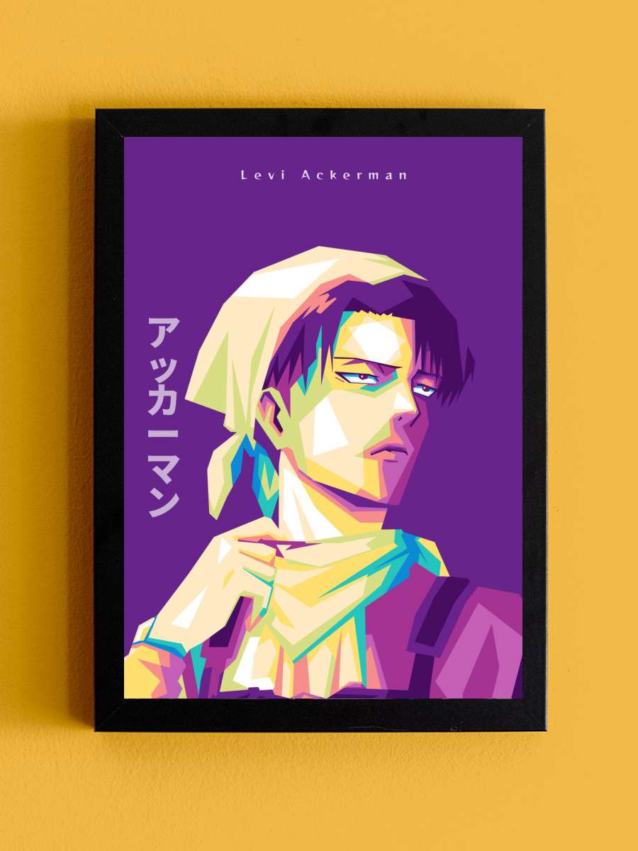 Levi Japanese Anime Anime Poster Tablo Siyah Çerçeveli Yüksek Kalite Anime Duvar Tablo