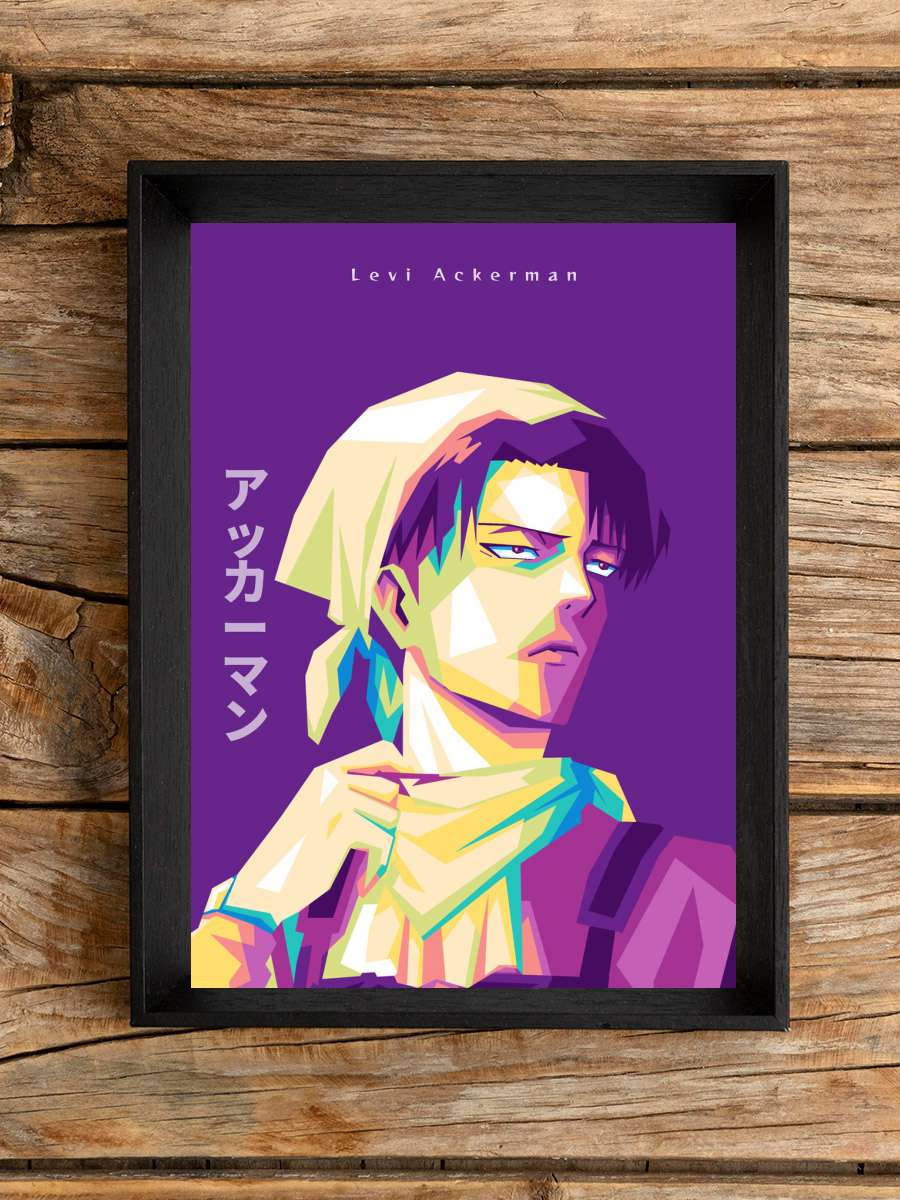 Levi Japanese Anime Anime Poster Tablo Siyah Çerçeveli Yüksek Kalite Anime Duvar Tablo