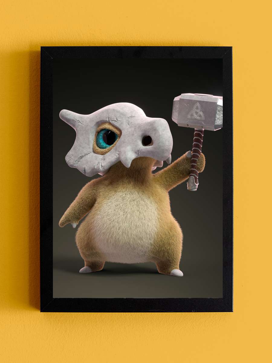 Truly worthy Cubone  Anime Poster Tablo Siyah Çerçeveli Yüksek Kalite Anime Duvar Tablo