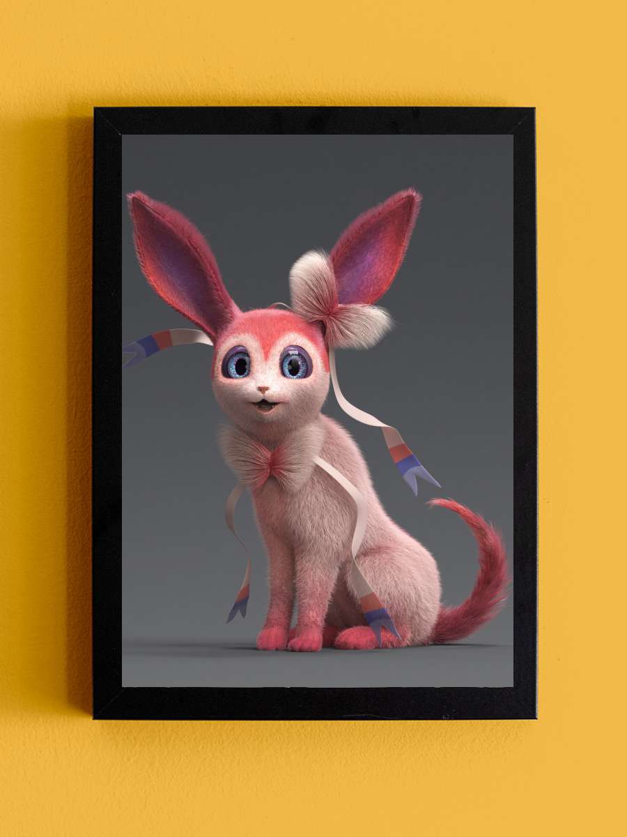 Elegant Sylveon Anime Poster Tablo Siyah Çerçeveli Yüksek Kalite Anime Duvar Tablo