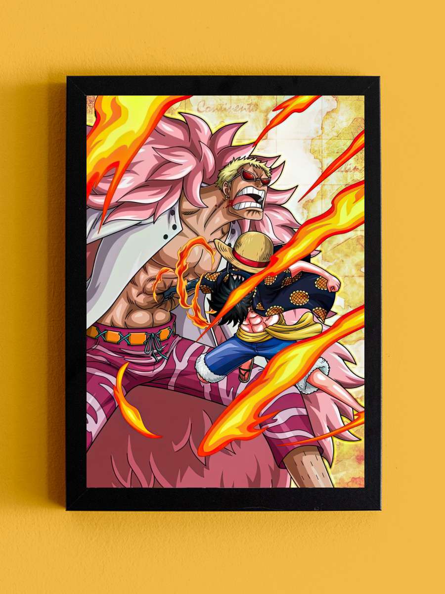 one piece Anime Poster Tablo Siyah Çerçeveli Yüksek Kalite Anime Duvar Tablo