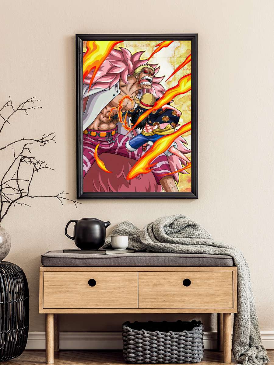 one piece Anime Poster Tablo Siyah Çerçeveli Yüksek Kalite Anime Duvar Tablo