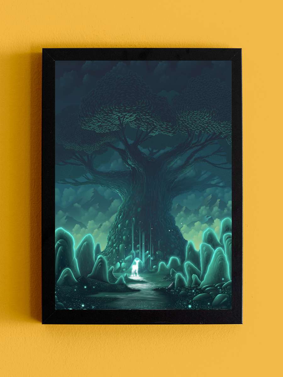 Crystal tree spirit Anime Poster Tablo Siyah Çerçeveli Yüksek Kalite Anime Duvar Tablo