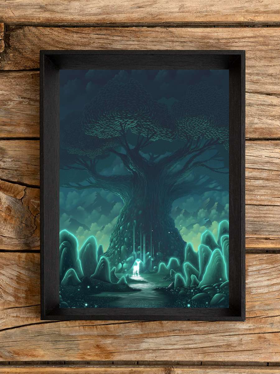 Crystal tree spirit Anime Poster Tablo Siyah Çerçeveli Yüksek Kalite Anime Duvar Tablo