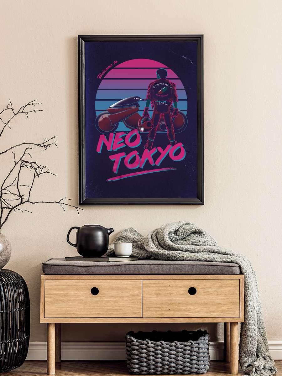 Welcome to Neo-Tokyo Anime Poster Tablo Siyah Çerçeveli Yüksek Kalite Anime Duvar Tablo